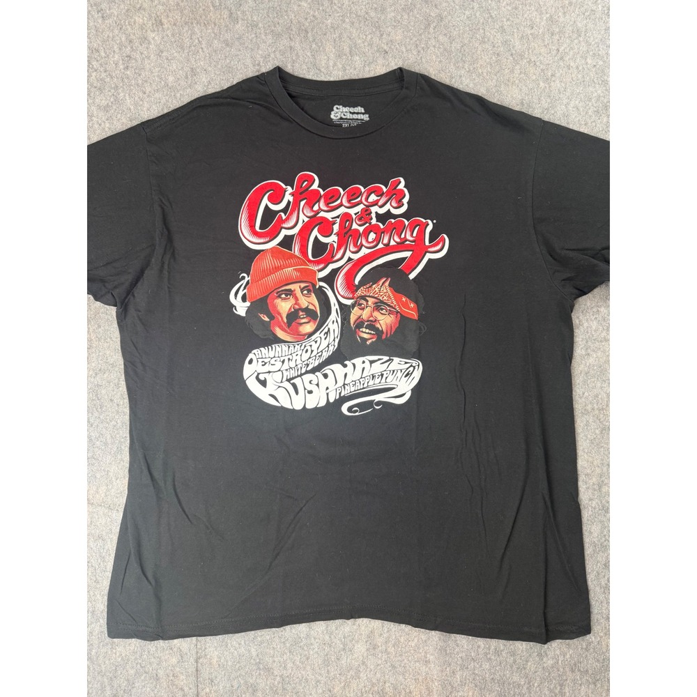 Cheech & Chong Kush Haze Graphic T-Shirt Mens 2XL Black Short Sleeve 2023 Tee